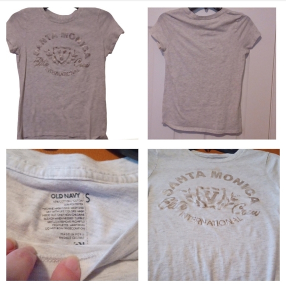 💙🌺Old Navy Light Gray Cotton Tee - Picture 1 of 8